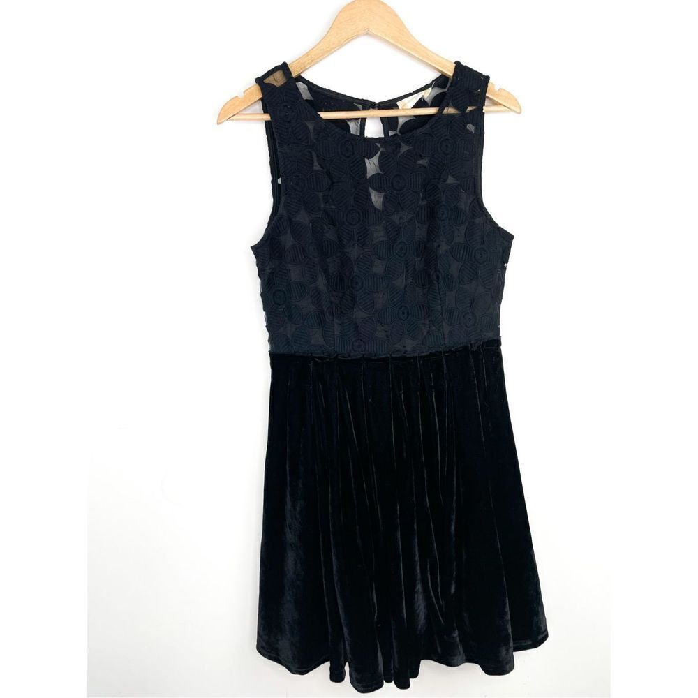 Altar'd State Sleeveless Lace Velvet Embroidery Dress‎